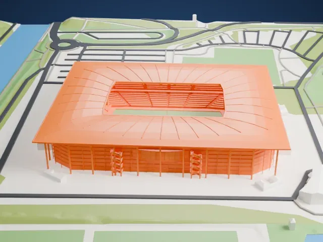 Volkswagen Arena model, East view