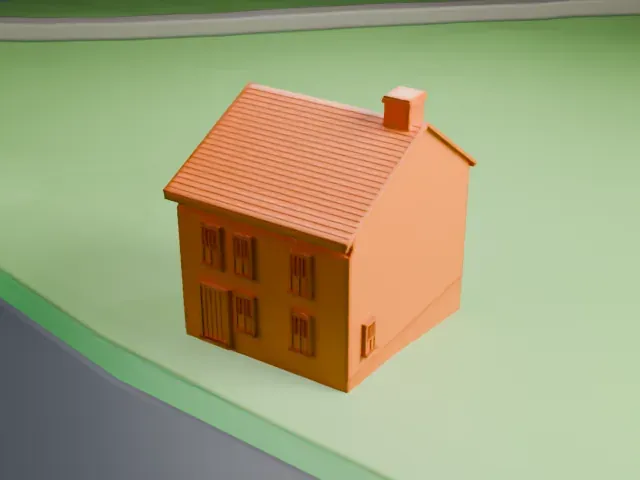Voorlezer's House model, East view