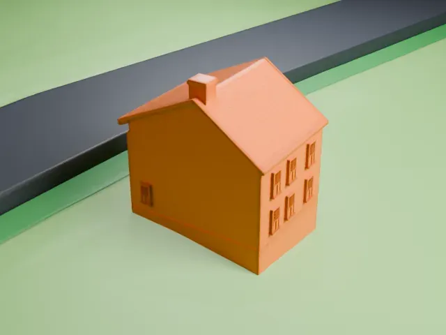 Voorlezer's House model, North view