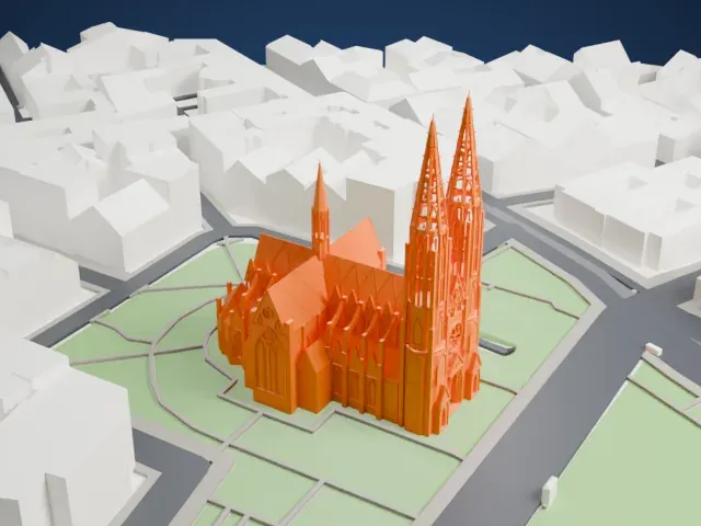 Votivkirche, Vienna model, South view