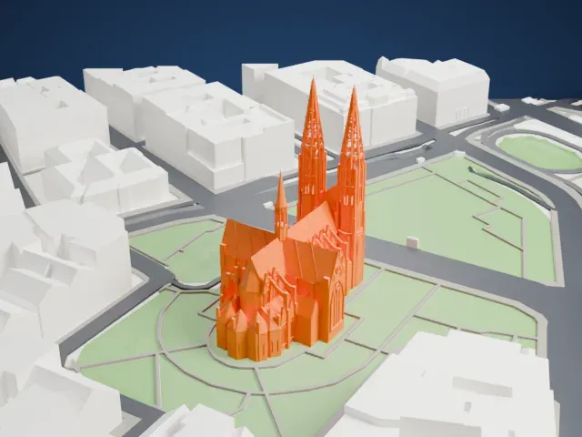 Votivkirche, Vienna model, West view