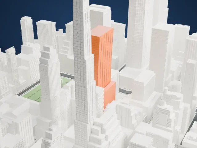W. R. Grace Building model, East view