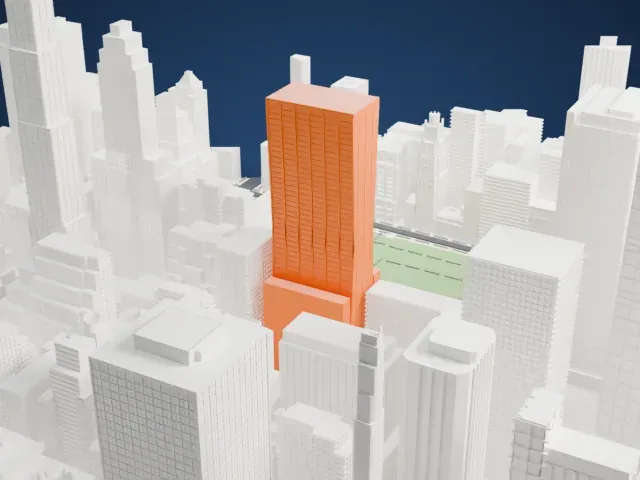 W. R. Grace Building model, North view