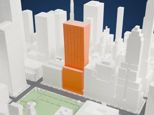 W. R. Grace Building model, South view