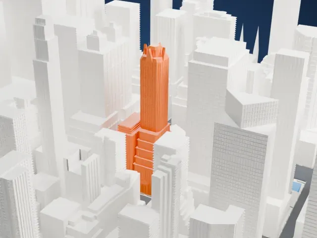 Waldorf Astoria New York model, East view