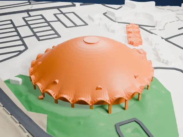 Walkup Skydome model, North view