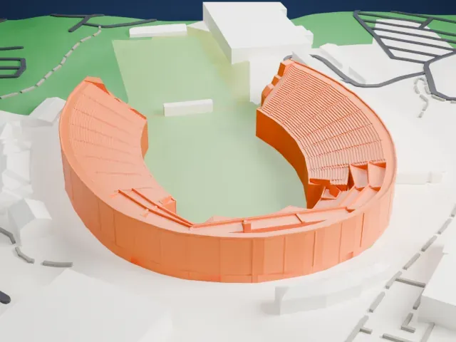 Wallace Wade Stadium model, North view