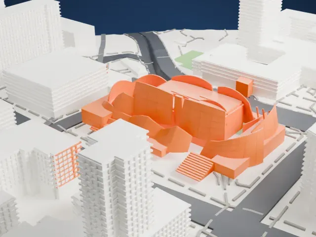 Walt Disney Concert Hall model, East view