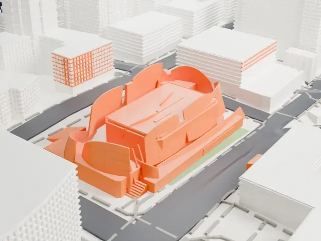 Walt Disney Concert Hall model, North view
