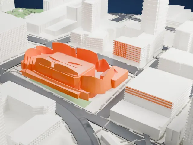 Walt Disney Concert Hall model, West view