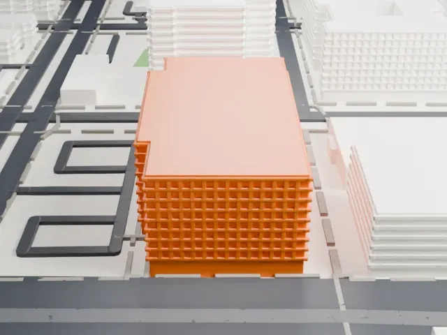 Walter Cronkite School of Journalism Building model, West view
