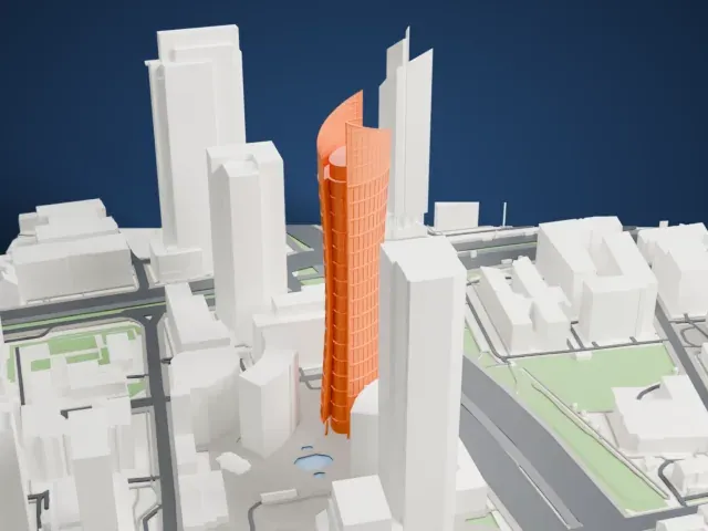 Warsaw Spire model, North view