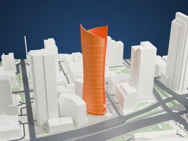 Warsaw Spire model, West view