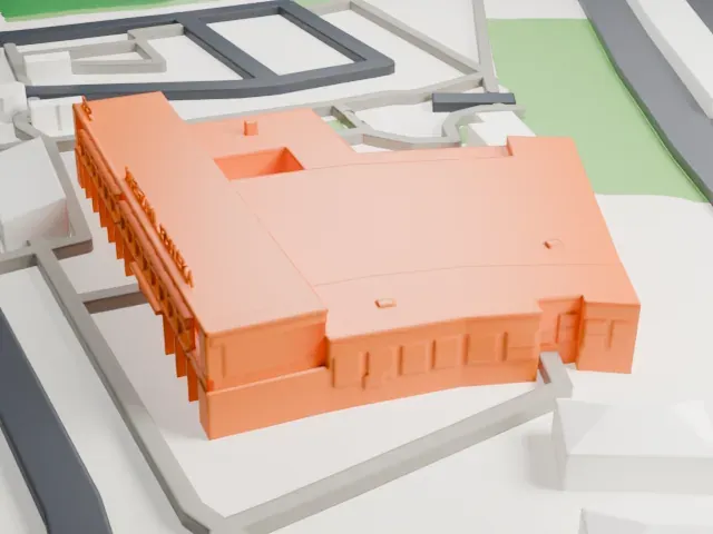Warszawa Gdańska railway station model, East view