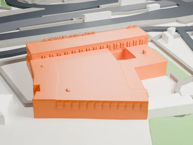 Warszawa Gdańska railway station model, North view