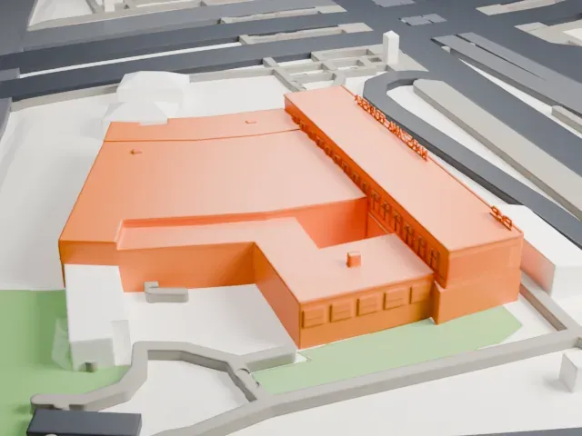 Warszawa Gdańska railway station model, West view