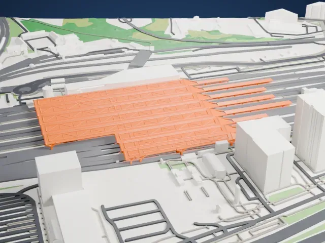 Warszawa Zachodnia station model, South view