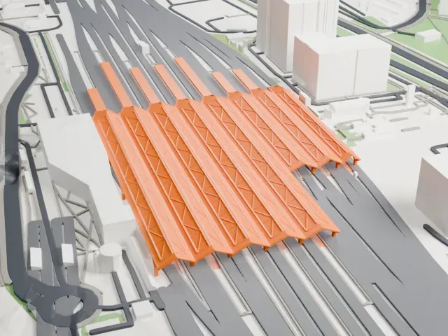 Warszawa Zachodnia station model, West view