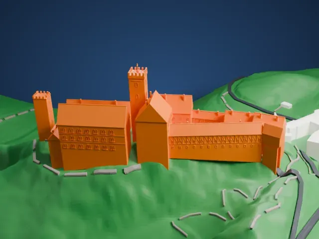 Wartburg Castle model, East view