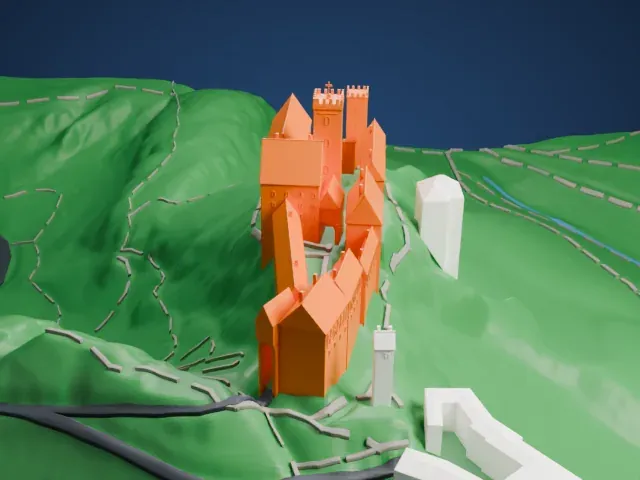 Wartburg Castle model, North view