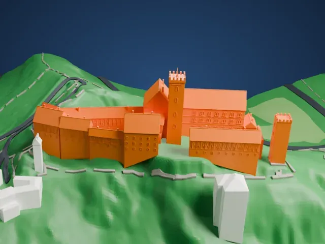 Wartburg Castle model, West view