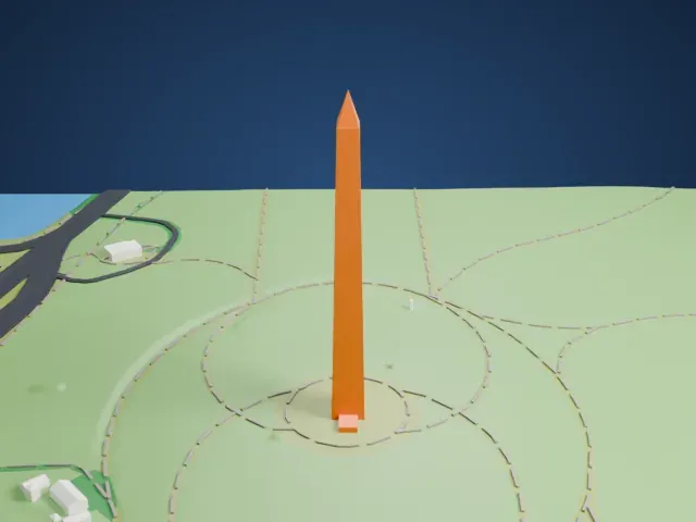 Washington Monument model, East view