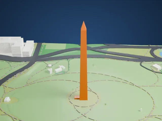 Washington Monument model, North view