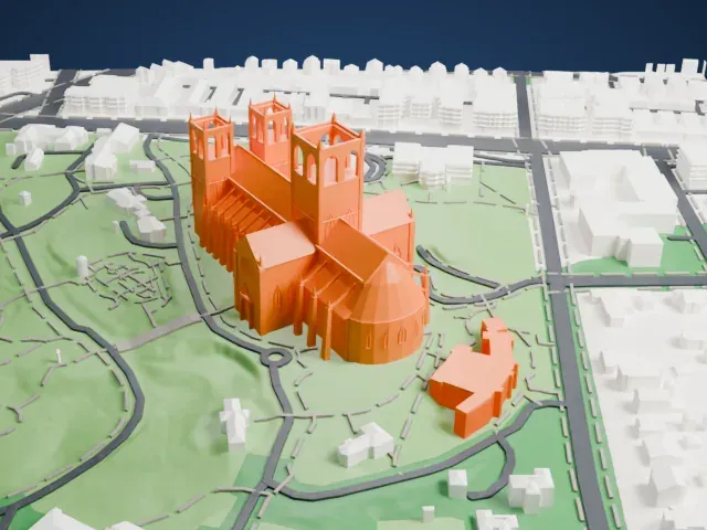 Washington National Cathedral model, East view