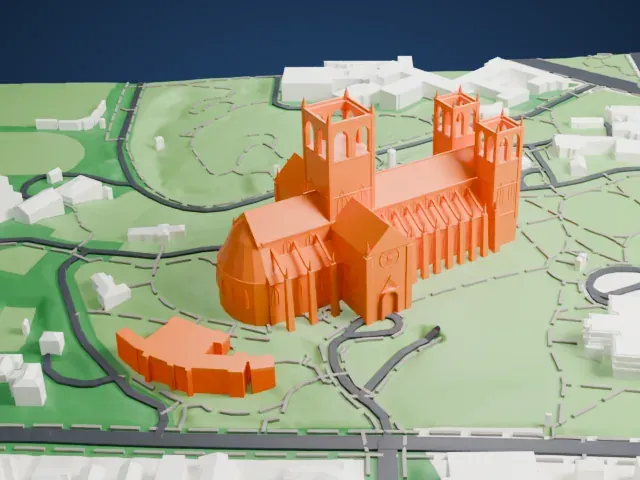 Washington National Cathedral model, North view