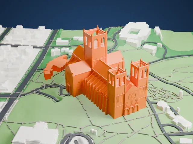 Washington National Cathedral model, West view