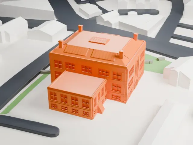 Washington School, Ossining model, West view