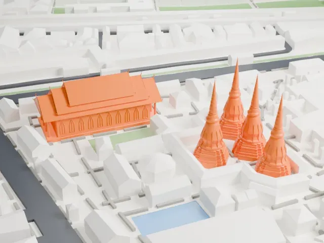 Wat Pho model, South view