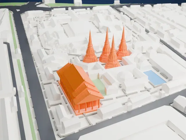 Wat Pho model, West view