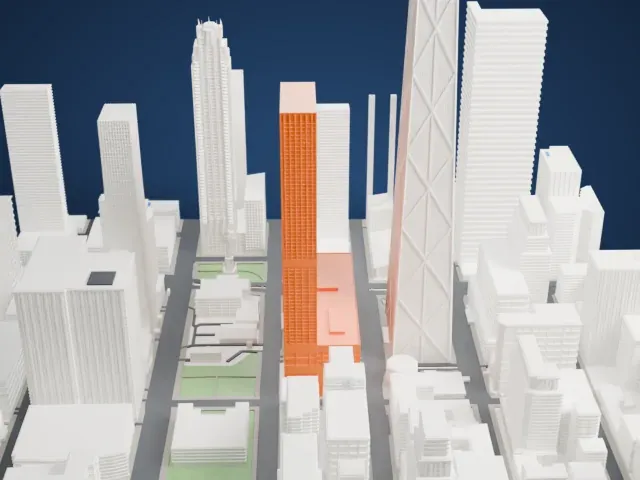 Water Tower Place model, East view