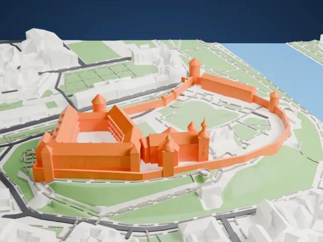 Wawel Castle model, North view