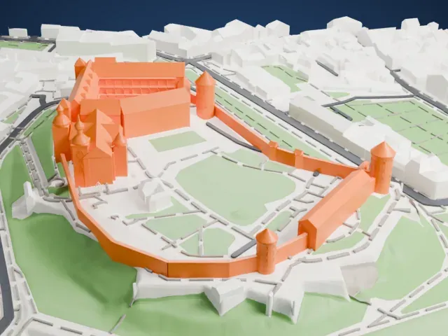 Wawel Castle model, West view