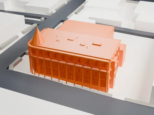 Weatherford Hotel model, North view