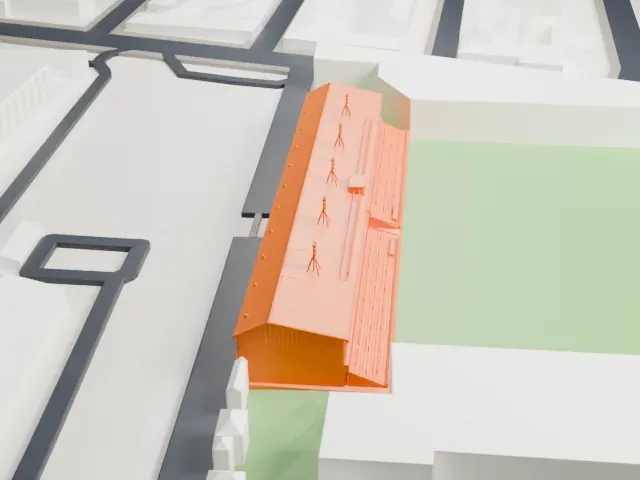 Welford Road Stadium model, East view