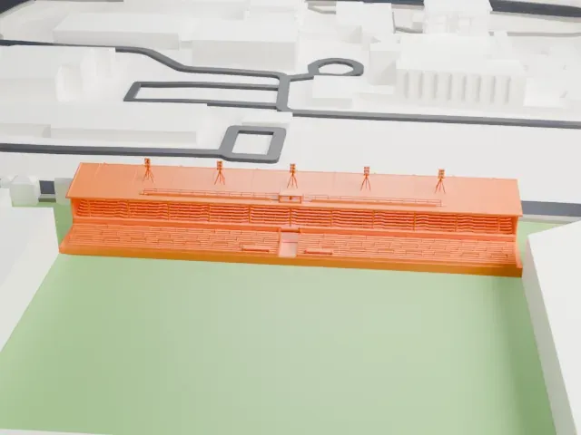 Welford Road Stadium model, North view