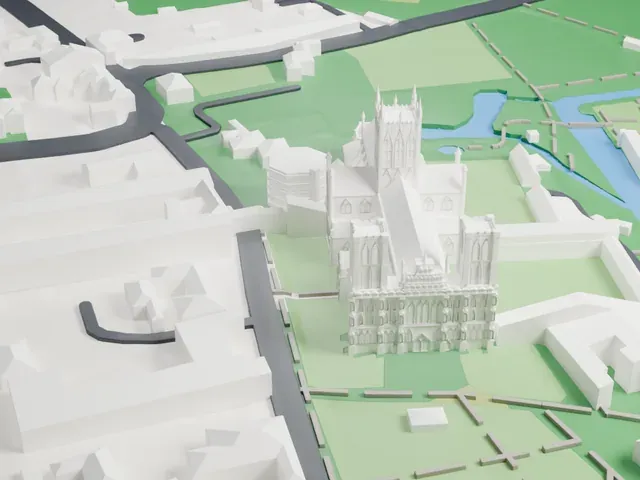 Wells Cathedral model, West view