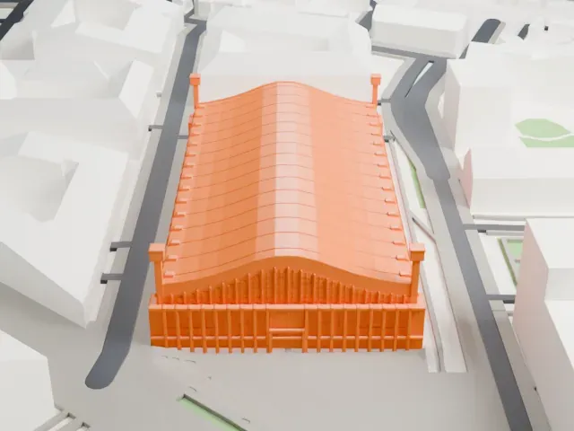 Wembley Arena model, East view