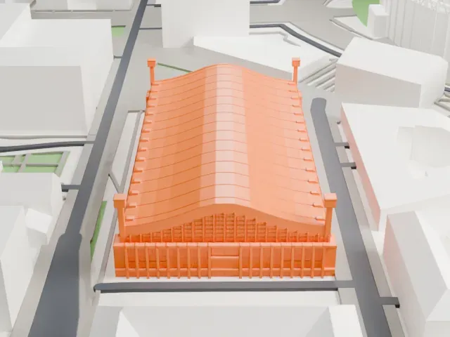 Wembley Arena model, West view