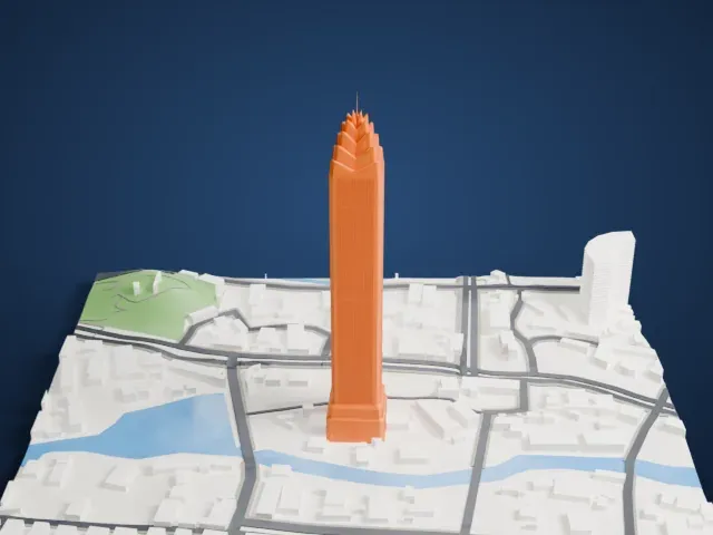Wenzhou World Trade Center model, East view