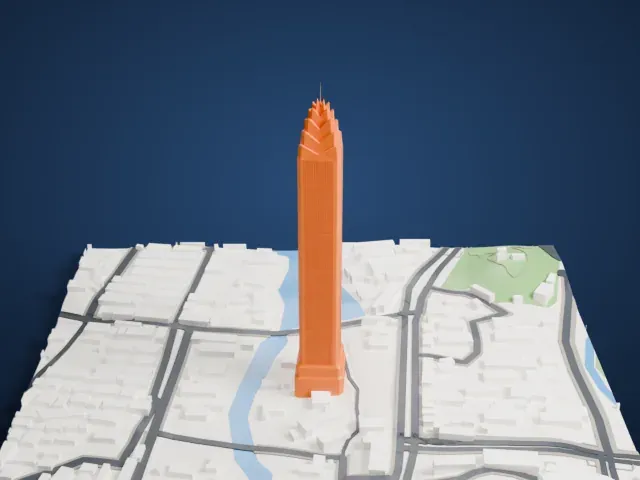 Wenzhou World Trade Center model, North view