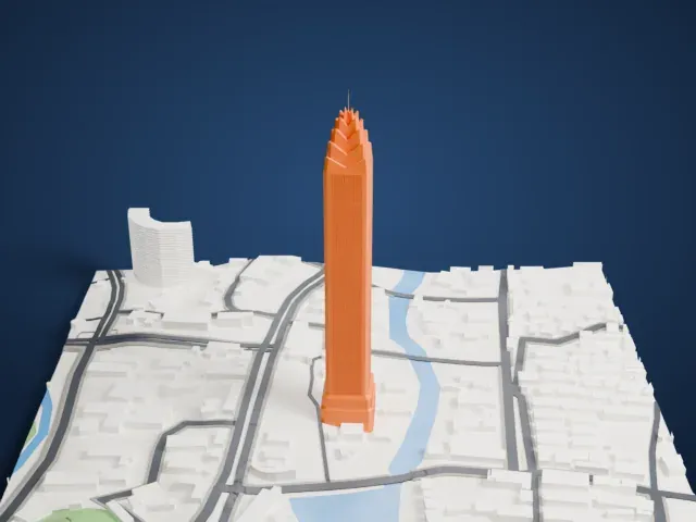 Wenzhou World Trade Center model, South view