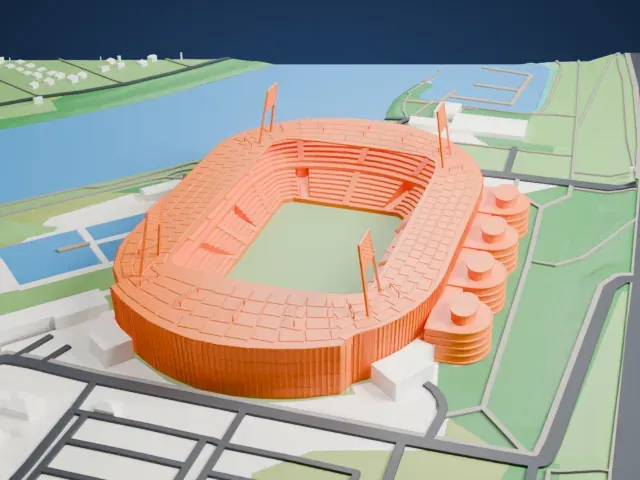Weserstadion model, East view