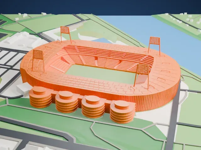 Weserstadion model, North view