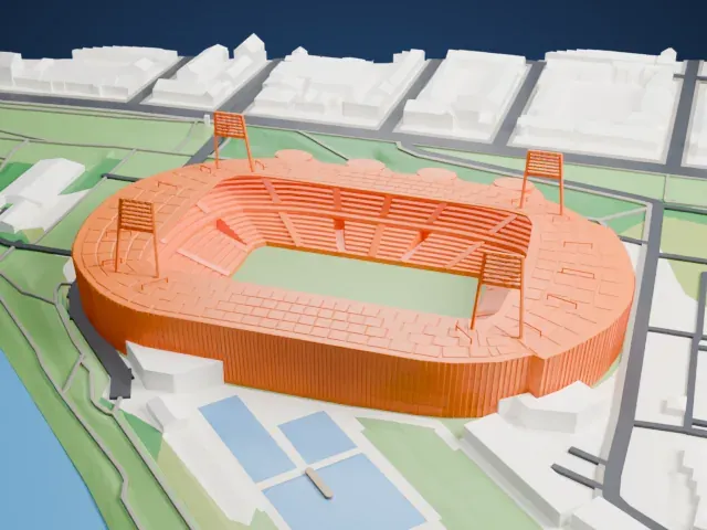 Weserstadion model, South view