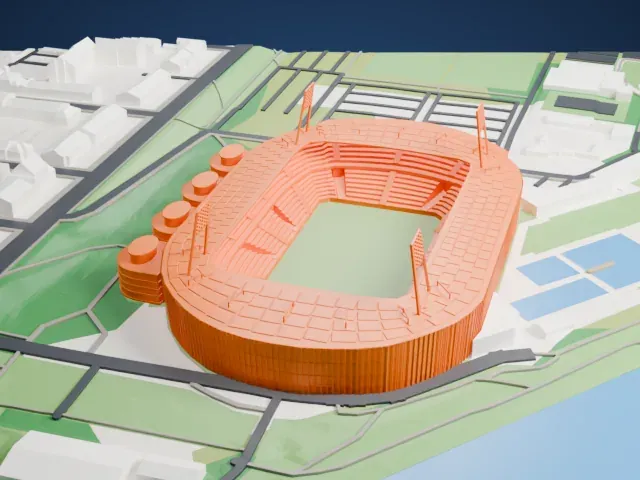 Weserstadion model, West view