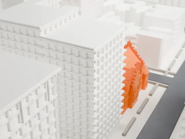 West End Collegiate Church model, North view